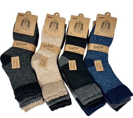 Obrázek z Pánské termo ponožky z alpaka vlny – 3 páry pro zimní pohodu 